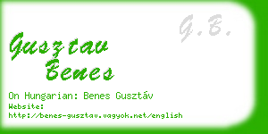 gusztav benes business card